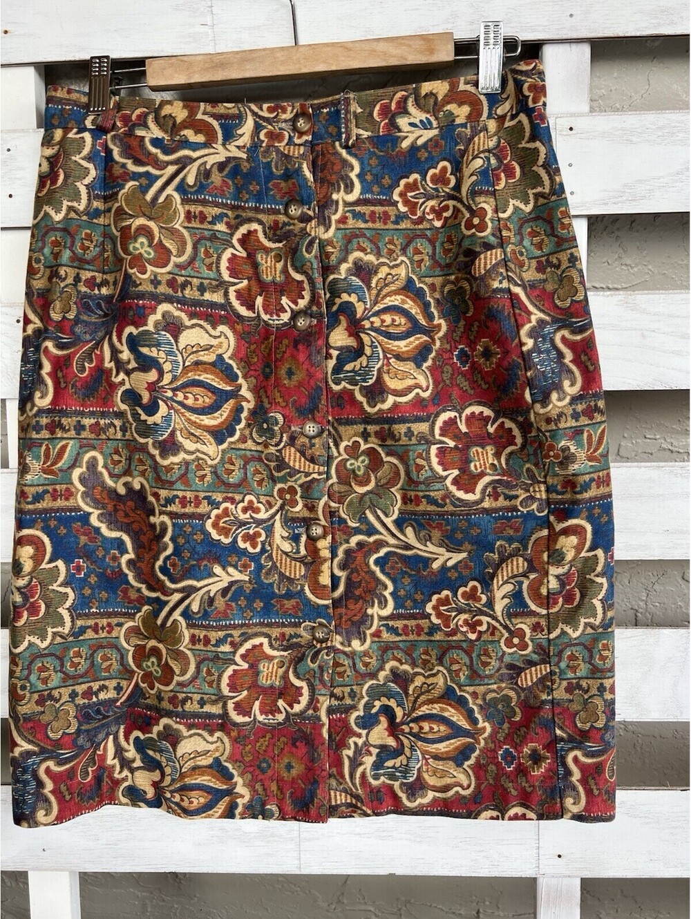 VRG SPORT womens Pencil Skirt Size 10 Made In USA Button Front Vintage. - Picture 1 of 15